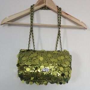 Glam Sequin Shoulder Bag - Gold